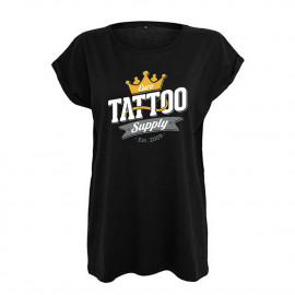 Women's T-shirt with E. T. S. Logo Black - XS